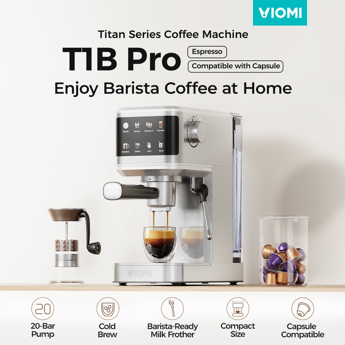 VIOMI T1B Pro 20-Bar 2in1 Espressomaschine