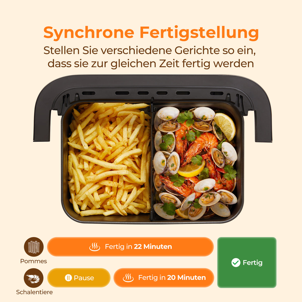 VIOMI 11L Vortex Pro Flex Heißluftfritteuse mit Trennwand