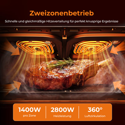 VIOMI 11L Vortex Pro Flex Heißluftfritteuse mit Trennwand