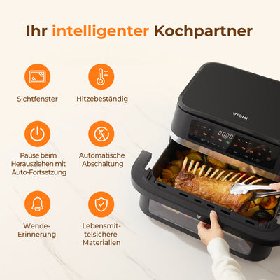 VIOMI 11L Vortex Pro Flex Heißluftfritteuse mit Trennwand